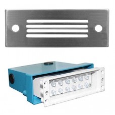 Φωτιστικό Χωνευτό Ορθογώνιο με Γρίλιες LED 0.8W 230V 3100K Θερμό Φως Αλουμινίου Inox 9601 IP54